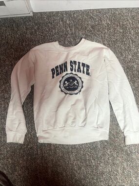 Penn State White Crewneck Sweatshirt - Collegiate Logo Men's Sweater